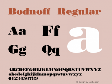 Bodnoff 001.003 Font Sample