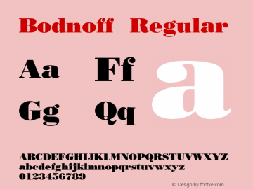 Bodnoff 001.003 Font Sample