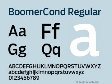 BoomerCond-Regular Version 1.0 Font Sample