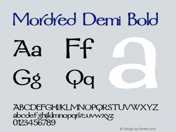 Mordred Demi Bold 001.000 Font Sample