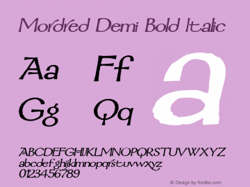 Mordred Demi Bold Italic 001.000 Font Sample