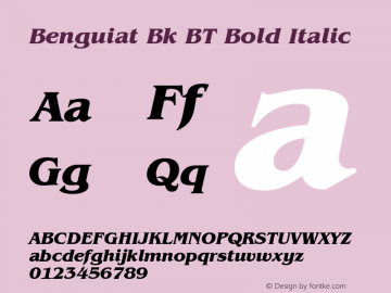 Benguiat Bold Italic BT mfgpctt-v1.53 Friday, January 29, 1993 11:36:54 am (EST)图片样张