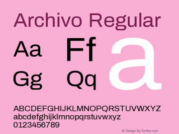 Archivo-Regular Version 1.001;PS 001.001;hotconv 1.0.88;makeotf.lib2.5.64775 Font Sample