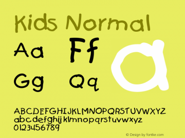 Kids Normal 1.0 Wed Nov 18 10:07:37 1992 Font Sample