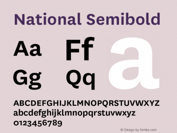 National-Semibold Version 1.000 _ Initial retail release, 2007.10 Font Sample