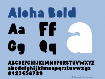 Aloha Bold Version 1.00 May 22, 2017, initial release Font Sample