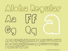 Aloha Version 1.00 May 22, 2017, initial release Font Sample