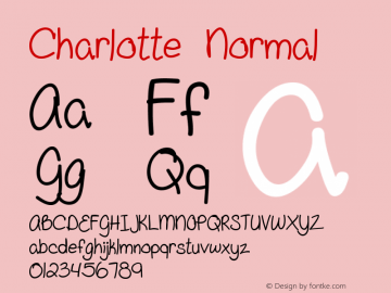 Charlotte Normal Version 1.00 Font Sample