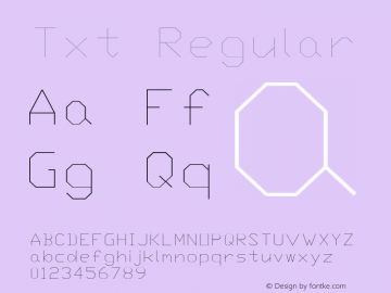 Txt Regular Macromedia Fontographer 4.1.3 4/14/97 Font Sample