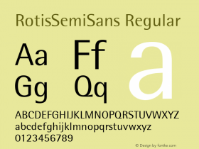 Rotis SemiSans 55 001.000 Font Sample