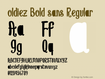 oldiezBoldsans Version 1.000 2015 initial release Font Sample