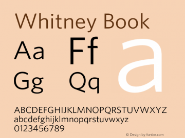 Whitney-Book Version 2.200 Advanced (Latin-X) Font Sample