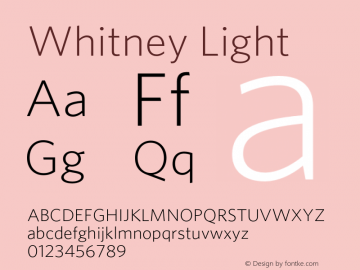 Whitney-Light Version 2.200 Advanced (Latin-X) Font Sample
