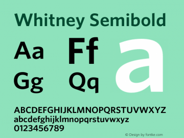 Whitney-Semibold Version 2.200 Advanced (Latin-X) Font Sample