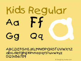 Kids Regular 001.003 Font Sample