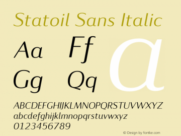 Statoil-SansMediumItalic Version 002.001图片样张