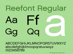 Reefont-Regular Version 002.001 Font Sample