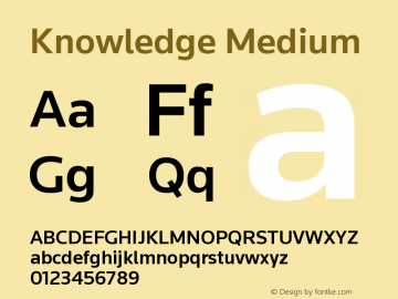 Knowledge-Medium 1.000 Font Sample