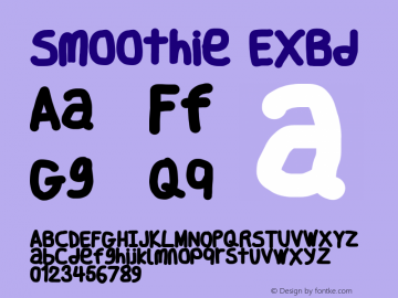 Smoothie ExBd Version 0.8 Font Sample