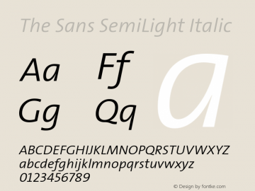 TheSans-SemiLightItalic Version 001.003图片样张