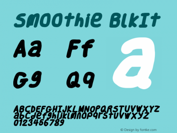 Smoothie BlkIt Version 0.8 Font Sample