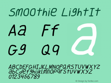 Smoothie LightIt Version 0.8 Font Sample