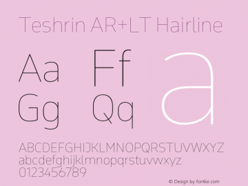 Teshrin AR+LT Hairline Version 1.000图片样张