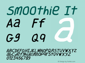 Smoothie It Version 0.8 Font Sample