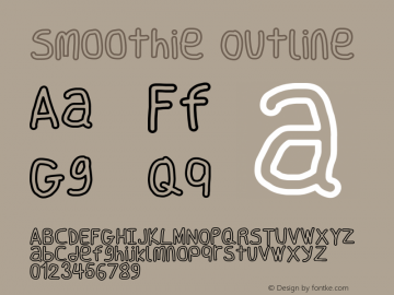 Smoothie Outline Version 0.8 Font Sample