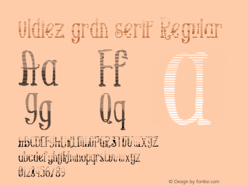 Oldiez grdn serif Version 1.000 2015 initial release Font Sample