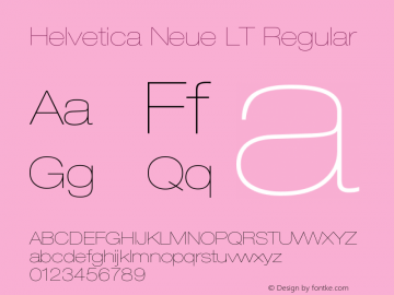 HelveticaNeueLT-UltraLigExt 006.000 Font Sample