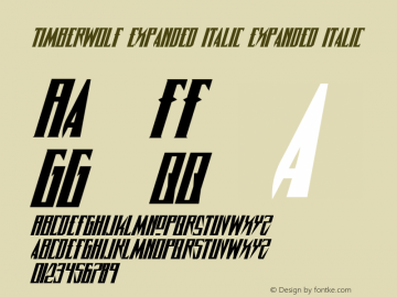 Timberwolf Expanded Italic 001.000 Font Sample