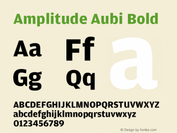 AmplitudeAubi-Bold Version 001.001; t1 to otf conv Font Sample
