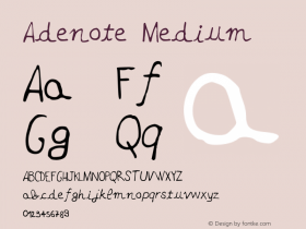 Adenote Version 001.000 Font Sample