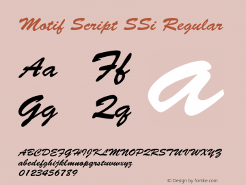 Motif Script SSi 001.000 Font Sample