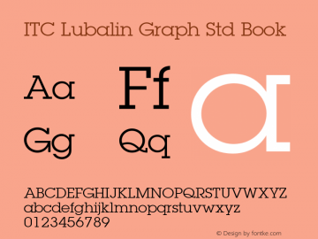 ITC Lubalin Graph Std Book Regular Version 1.00 Build 1000图片样张