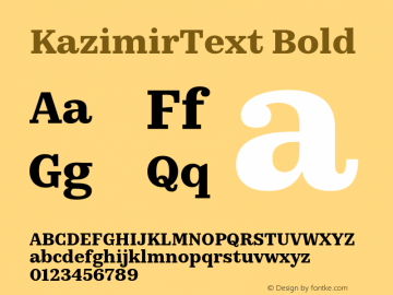 KazimirText Version 1.0 Font Sample