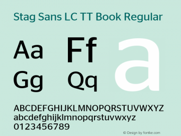 StagSansLCTTBook Version 1.0 Font Sample