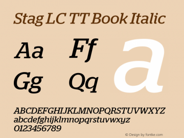 StagLCTTBook Version 1.0 Font Sample