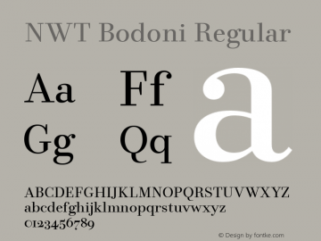 NWTBodoni Version 1.0 Font Sample