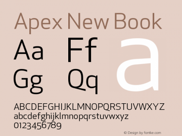 ApexNew-Book Version 1.001 2006, Revised version replacing Apex Sans Font Sample