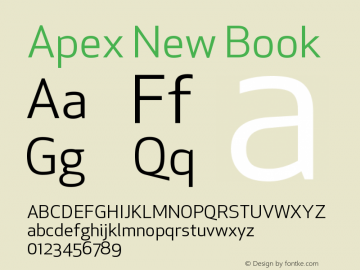 ApexNew-Book Version 1.001 2006, Revised version replacing Apex Sans图片样张