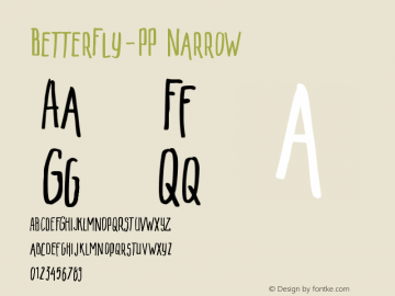 BetterFly-PP-Narrow Version 1.000;PS 001.000;hotconv 1.0.88;makeotf.lib2.5.64775 Font Sample