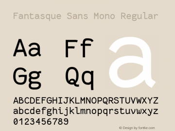 Fantasque Sans Mono Regular Version 1.7.1 ; ttfautohint (v1.4.1.16-c0b8)图片样张