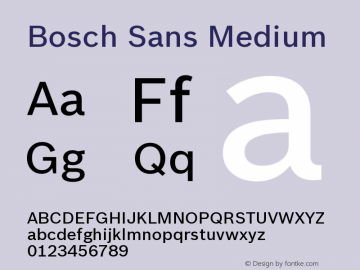 BoschSans-Medium Version 001.001 Font Sample