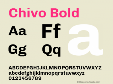 Chivo Bold Version 1.007 Font Sample