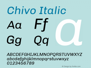 Chivo Italic Version 1.007 Font Sample