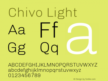 Chivo Light Version 1.007 Font Sample