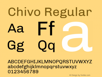 Chivo Regular Version 1.007 Font Sample