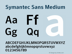 SymantecSans-Medium Version 001.001 Font Sample